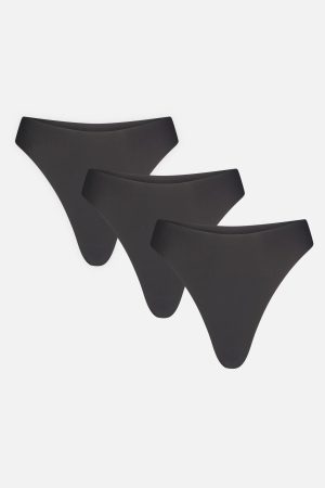 Base High Thong in Black (Pack)